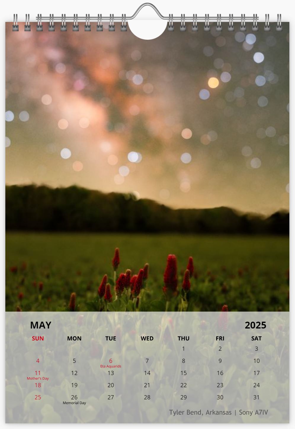 2025 Photography Calendar
